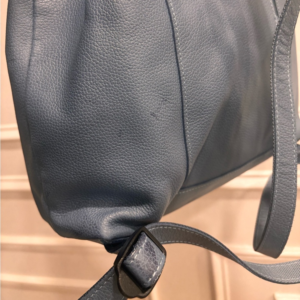 Longchamp Le Foulonné leather backpack in a blue shade - Picture 6 of 9